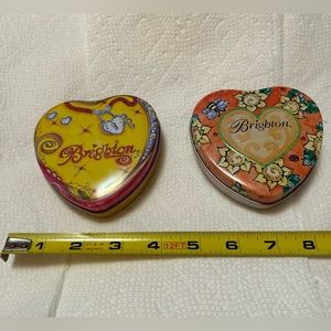 Brighton heart tins, not matching. Approximately 4x4”. See pictures.